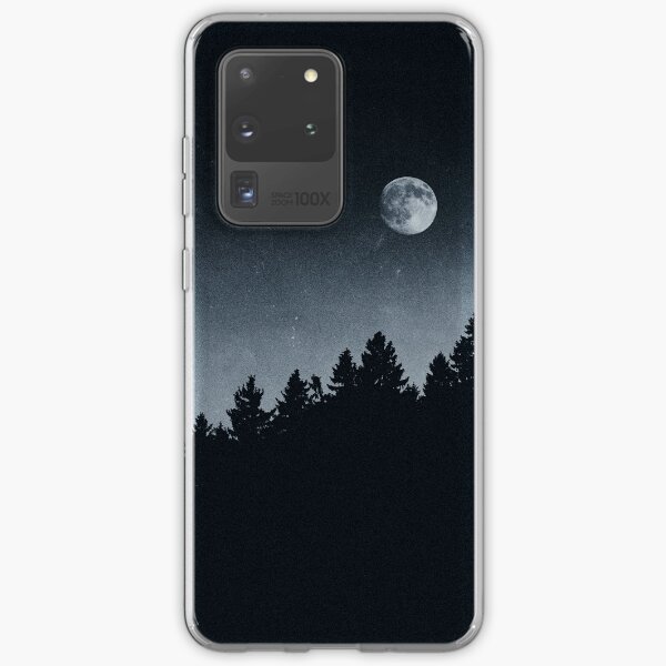 Aperçu de l'œuvre Under Moonlight // Ghost Wood Vibes In A Dark Forest With Cascadia Trees In Magic Night Sky créée et vendue par Tordis Kayma.