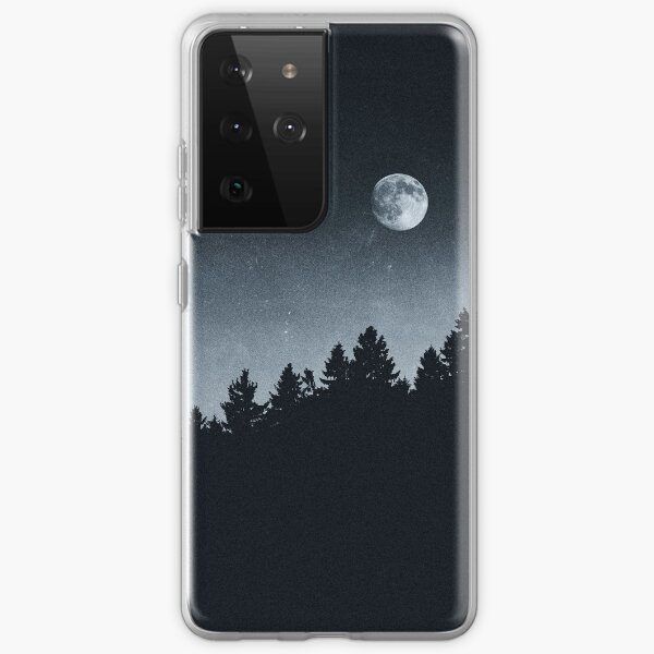 Aperçu de l'œuvre Under Moonlight // Ghost Wood Vibes In A Dark Forest With Cascadia Trees In Magic Night Sky créée et vendue par Tordis Kayma.
