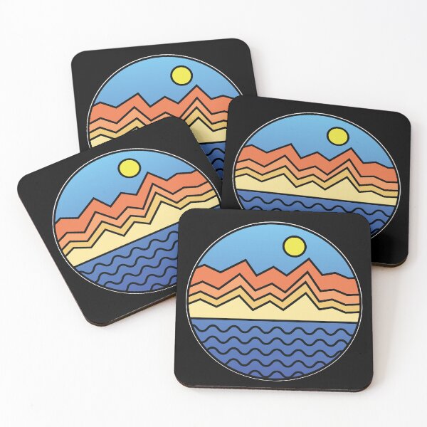 Artikelvorschau, Minimalist Nature Landscape Lake Sunset Line Art entworfen und verkauft von RoguePixel.