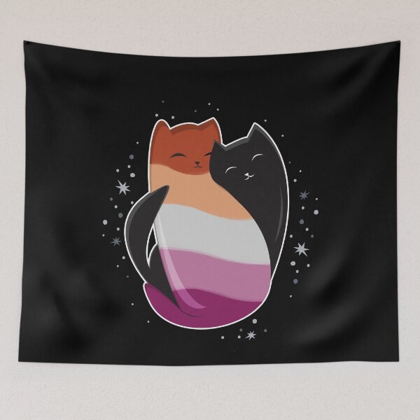 Item preview, Lesbian Cat LGBT Gay Pride Flag designed and sold by Clara Hollins.