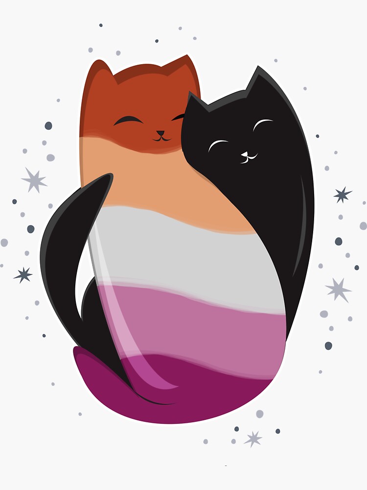 Lesbian Cat Lgbt Gay Pride Flag Sticker For Sale By Psitta Redbubble 9533