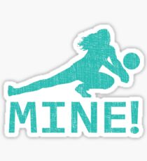 Fun Distressed Style Mine! Volleyball Player Sticker