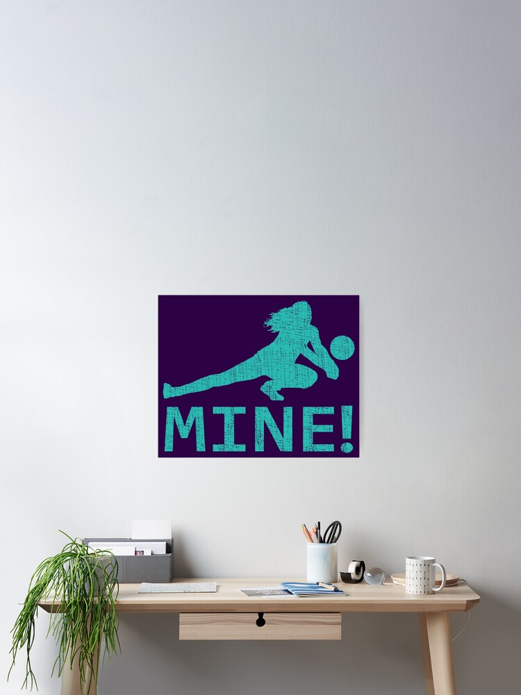 Thumbnail 2 of 3, Poster, Fun Distressed Style Mine! Volleyball Player  designed and sold by webdango.
