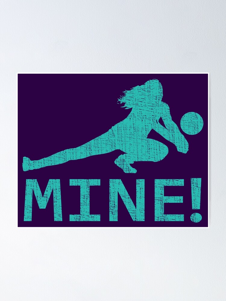 Thumbnail 1 of 3, Poster, Fun Distressed Style Mine! Volleyball Player  designed and sold by webdango.