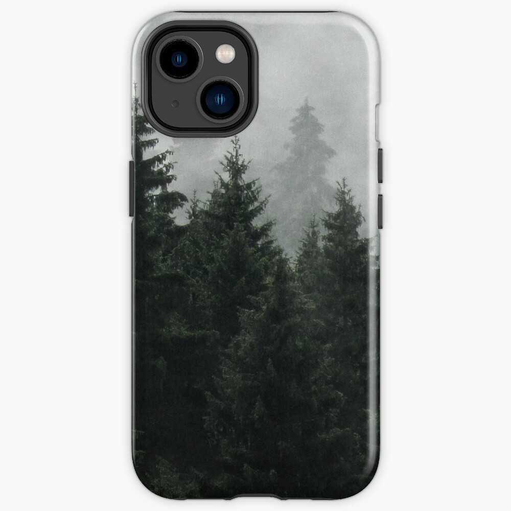 Disover Waiting For // Misty Foggy Fairytale Forest With Cascadia Trees Covered In Magic Fog | iPhone Case