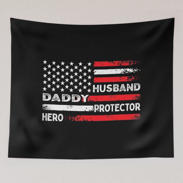 Item preview, Husband Daddy Protector Hero Fathers Day American Flag designed and sold by Abaddon-art.