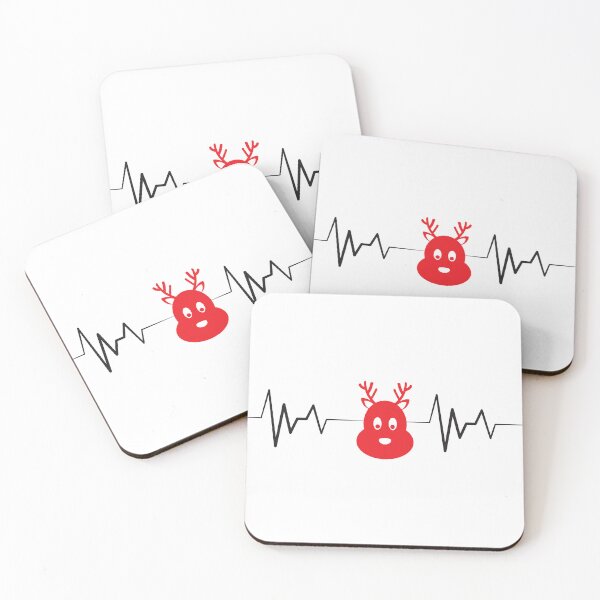 Item preview, Christmas Red Reindeer Coffee Cup Heartbeat Pulse Heart Line ECG designed and sold by moderncrazeshop.