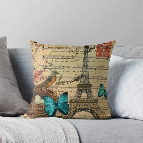 Item preview, cottagecore vintage bird nest paris eiffel tower botanical art designed and sold by LEILA ART SPACE.