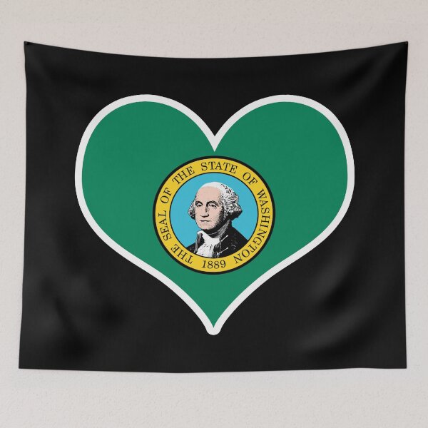 Item preview, Washington US State Flag Heart designed and sold by PKHalford.