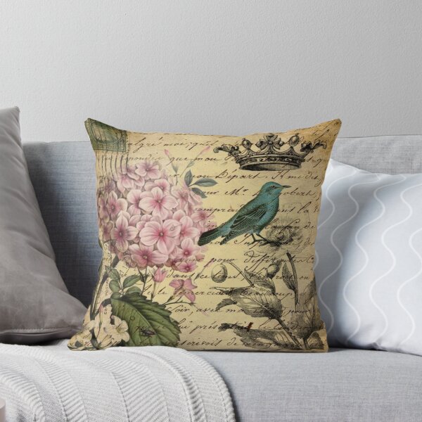 Item preview, cottagecore vintage paris hydrangea floral botanical art designed and sold by LEILA ART SPACE.