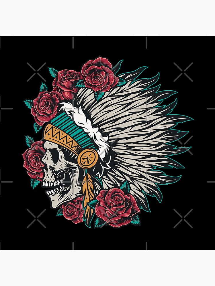 Native American Indian Chief Skull T-shirt, Traditional Feathers Headdress, American  Indian Skull Hipster Hippie, Gifts for men and women, men's shirt  Essential T-Shirt for Sale by DeepikaSingh