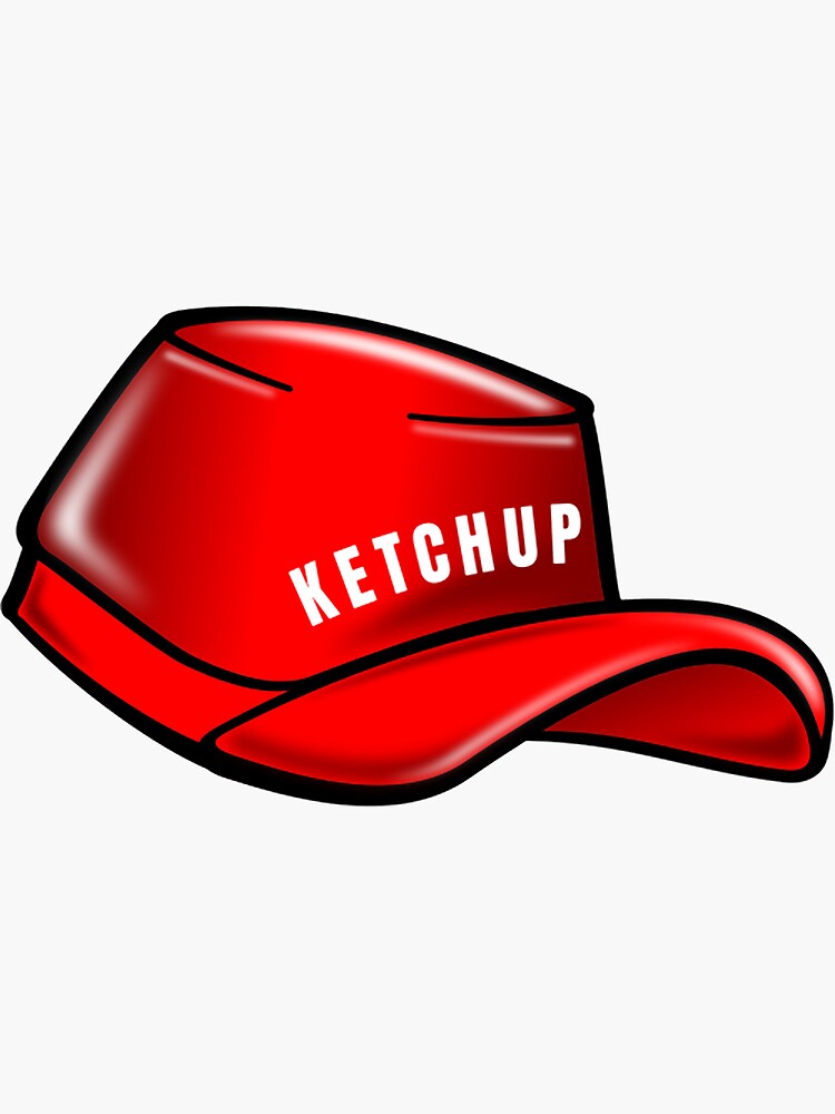 "Red Ketchup Hat" Sticker for Sale by RobynKelby82 Redbubble