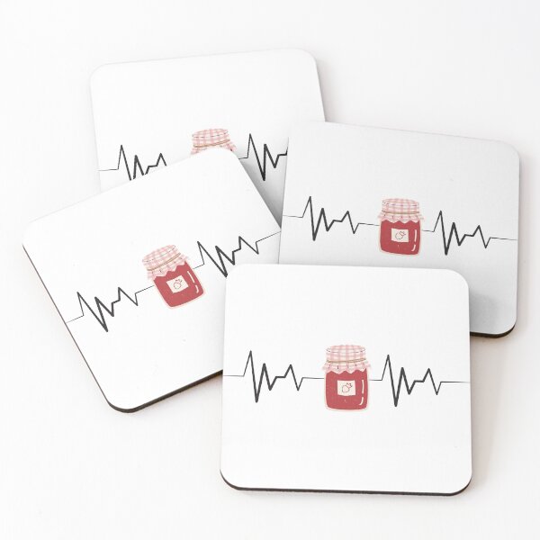 Item preview, Cottagecore Watercolor Jam Heartbeat Pulse Heart Line ECG designed and sold by moderncrazeshop.