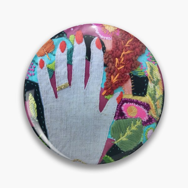 Item preview, Reach out, hand embroidery, red nails  designed and sold by OakendOriginals.