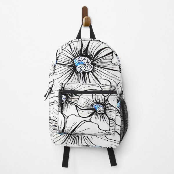 Item preview, Floral Pattern of Black and White with Blue Center designed and sold by deniselynnimage.