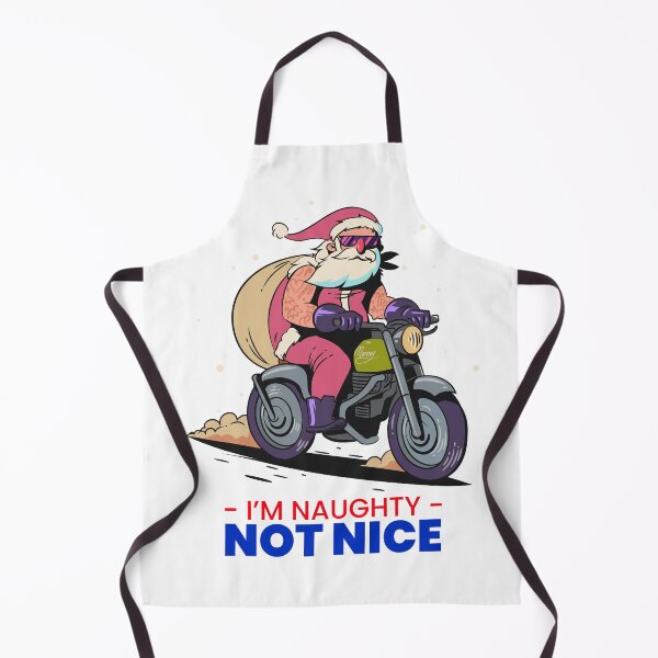 Item preview, I'm Naughty, Not Nice : Santa on motorbike designed and sold by crazydotdesigns.