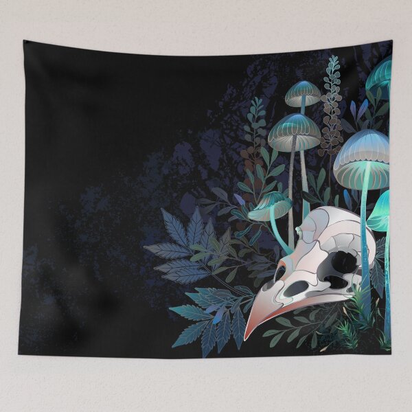 Item preview, Bird Skull with Mushrooms designed and sold by Blackmoon9.