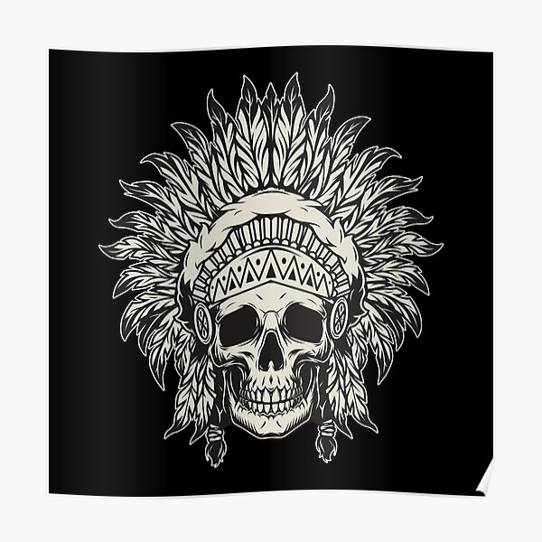 Native American Indian Chief Skull T-shirt, Traditional Feathers Headdress, American  Indian Skull Hipster Hippie, Gifts for men and women, men's shirt  Essential T-Shirt for Sale by DeepikaSingh