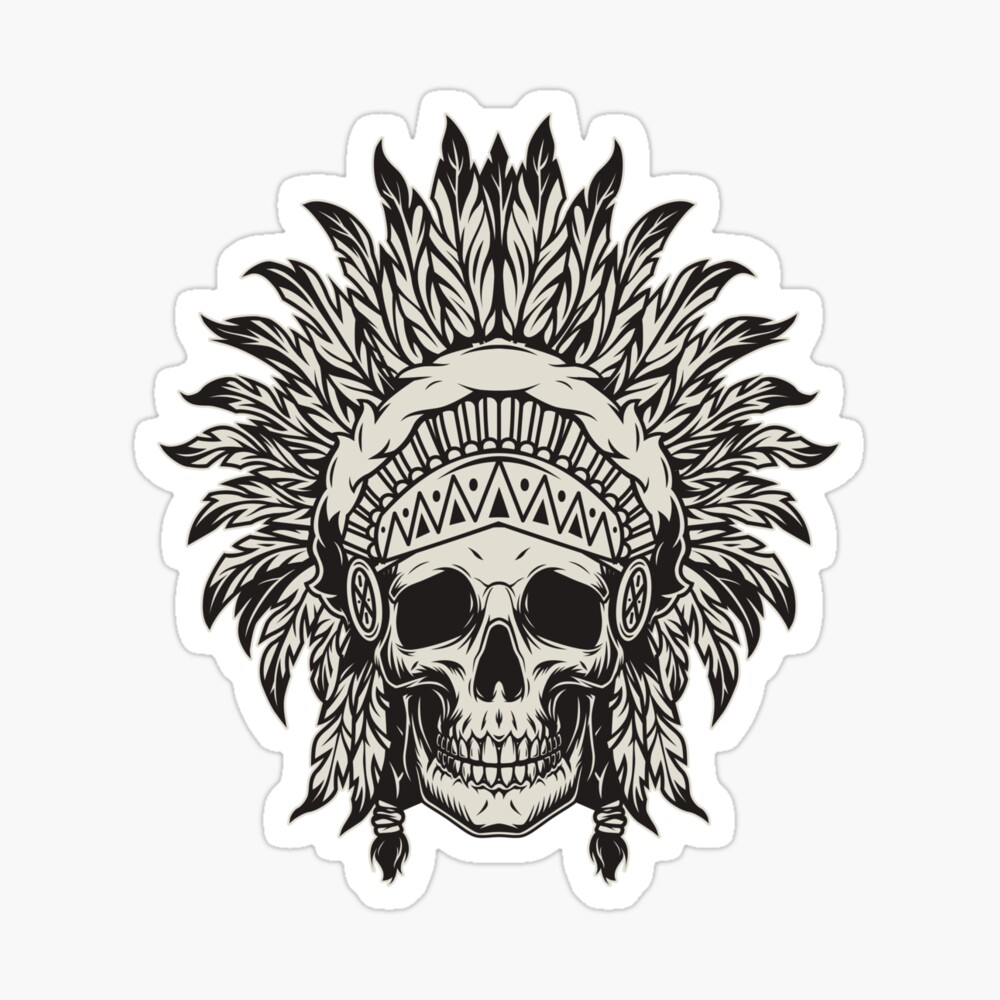 Native American Indian Chief Skull T-shirt, Traditional Feathers Headdress, American  Indian Skull Hipster Hippie, Gifts for men and women, men's shirt  Essential T-Shirt for Sale by DeepikaSingh