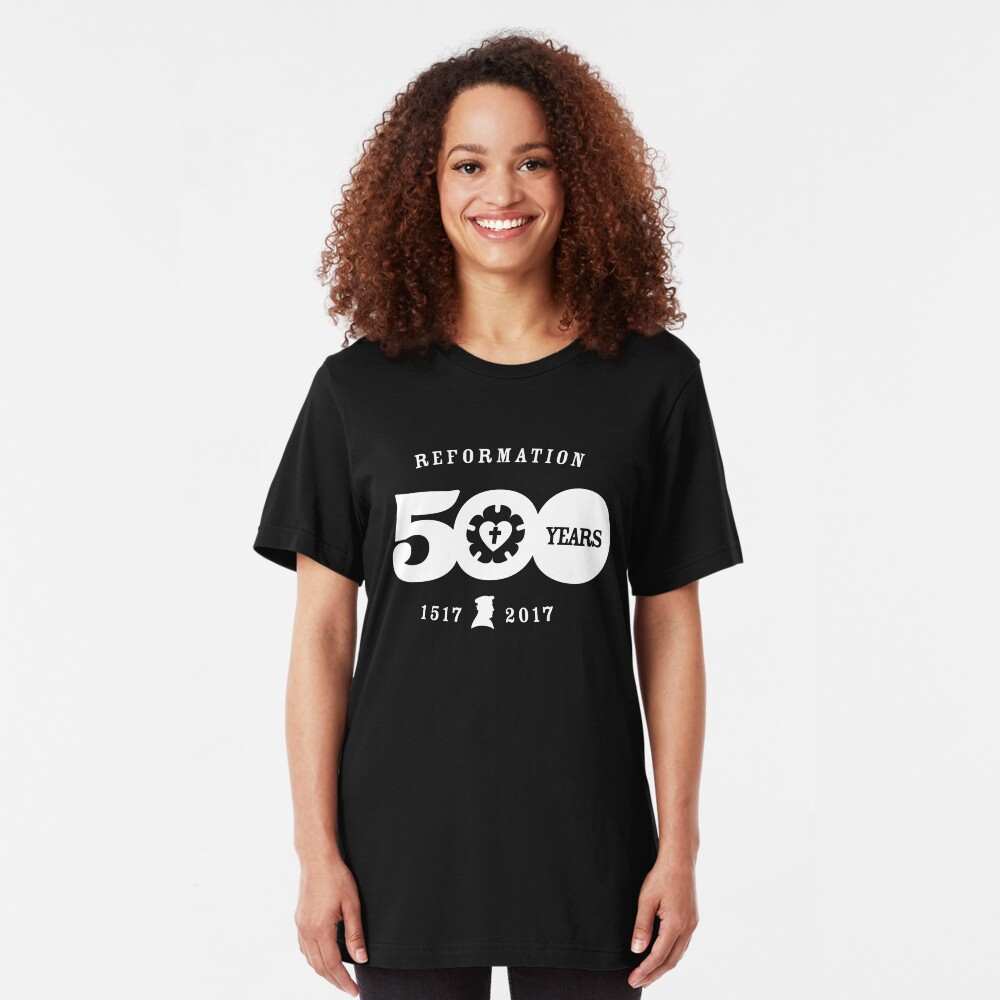 Reformation 500 Year Anniversary Luther Rose T-Shirt Slim Fit T-Shirt