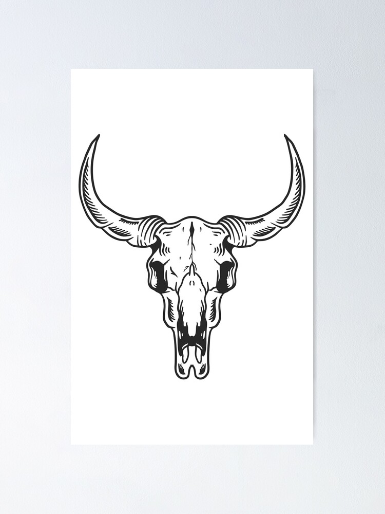 "Vintage Bull Skull Graphic Design" Poster for Sale by zoripet Store ...