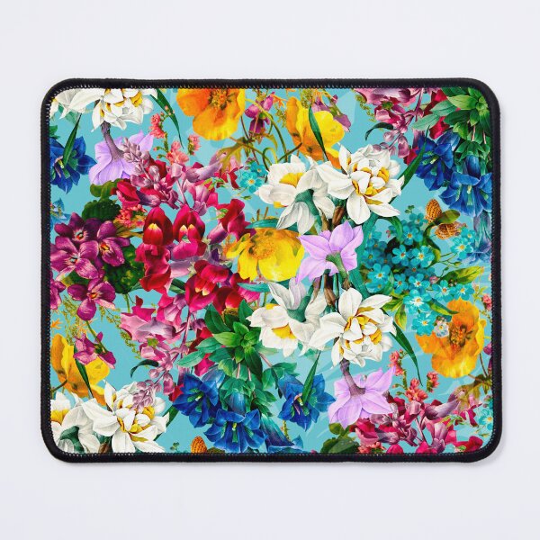 Item preview, Elegant Vintage flowers and roses blossoming summer garden, botanical pattern, floral illustration, turquoise vintage floral designed and sold by ZeinabTaha.
