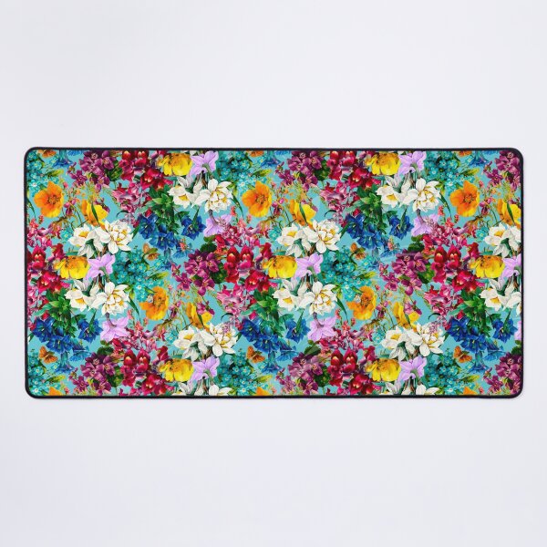 Item preview, Elegant Vintage flowers and roses blossoming summer garden, botanical pattern, floral illustration, turquoise vintage floral designed and sold by ZeinabTaha.