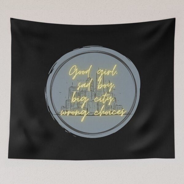 Item preview, Question... Taylor Swift- Midnights- Good girl, sad boy, big city, wrong choices Black Outline designed and sold by abriddley.
