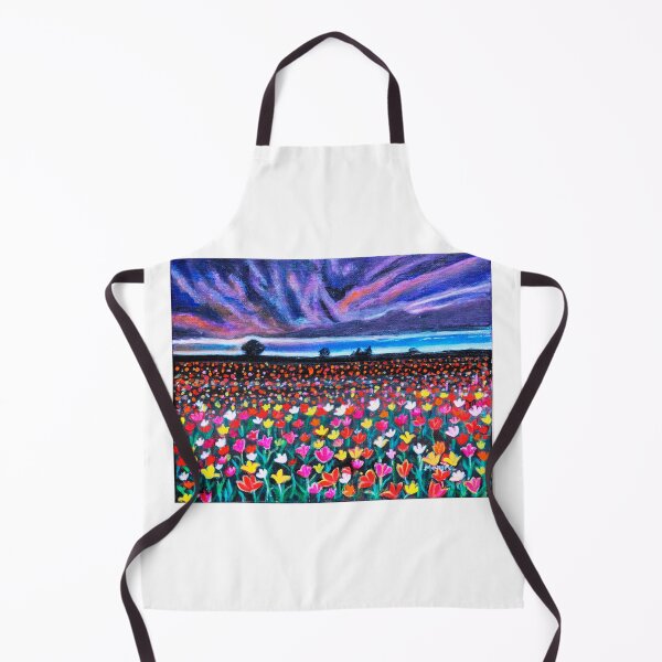 Item preview, Floral fields Tulips at sunset designed and sold by artbymanjiri.