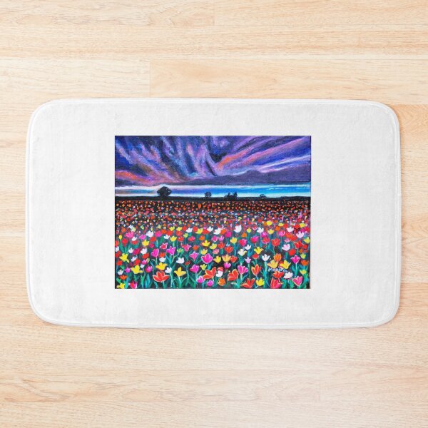 Item preview, Floral fields Tulips at sunset designed and sold by artbymanjiri.