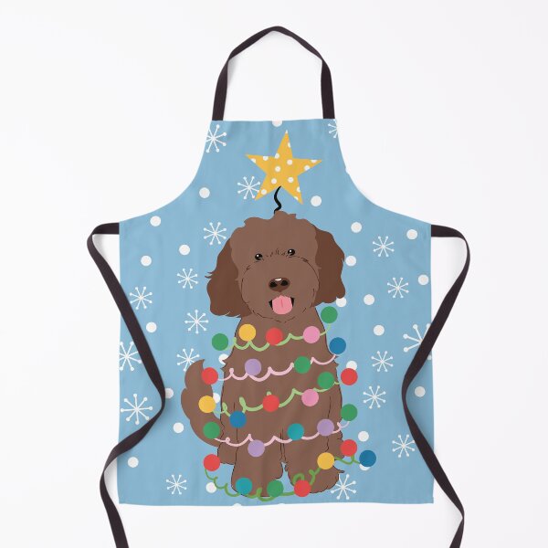 Item preview, Chocolate Brown Goldendoodle Christmas Tree designed and sold by Lulupainting.