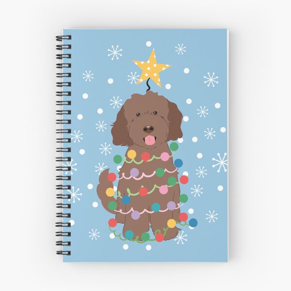 Item preview, Chocolate Brown Goldendoodle Christmas Tree designed and sold by Lulupainting.