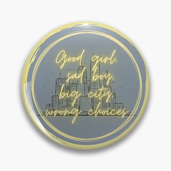 Item preview, Good girl, sad boy, big city, wrong choices- Question...- Midnights- Taylor Swift Yellow Outline designed and sold by abriddley.