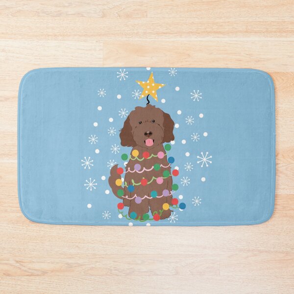 Item preview, Chocolate Brown Goldendoodle Christmas Tree designed and sold by Lulupainting.