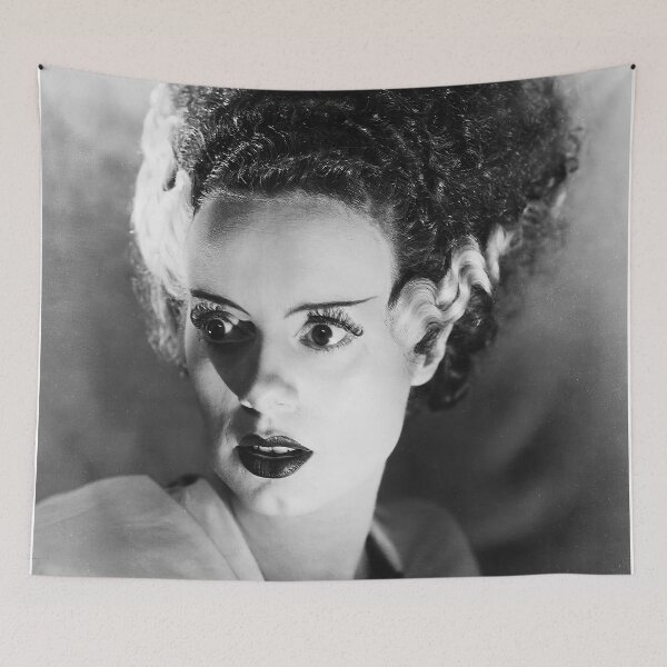 Item preview, Bride of Frankenstein, Black and White, Creepy Vintage Halloween Art designed and sold by vintagevivian.