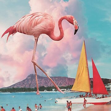 Flamingo Playground Poster - Flamingo at the beach 