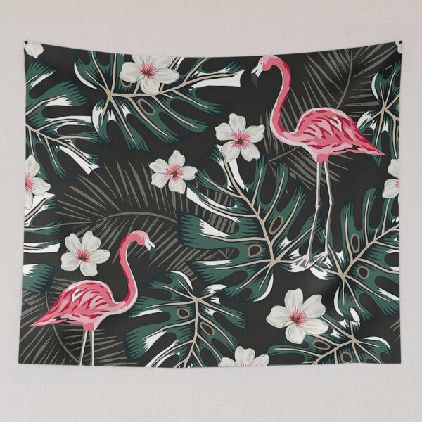 Item preview, Flamingo Palm Leaves Plumeria designed and sold by cleaporter.