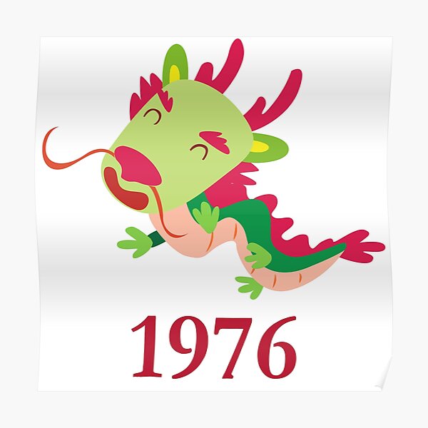 "Chinese Zodiac Sign Dragon Red green Chinese dragon Cute Baby