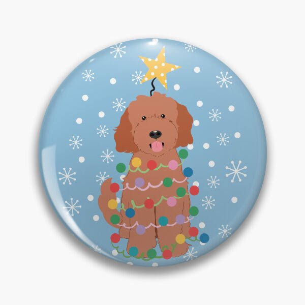 Item preview, Red Ruby Goldendoodle Christmas Tree designed and sold by Lulupainting.