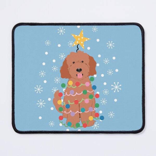 Item preview, Red Ruby Goldendoodle Christmas Tree designed and sold by Lulupainting.