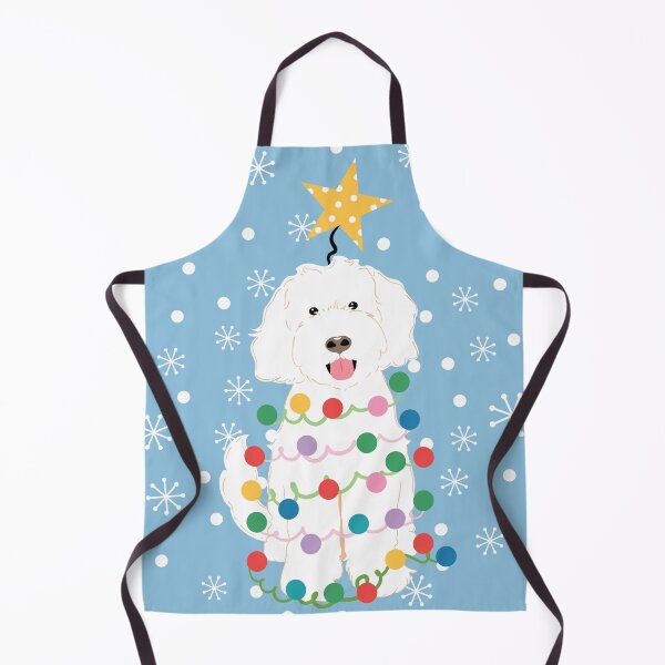 Item preview, White Goldendoodle Christmas Tree designed and sold by Lulupainting.