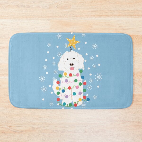 Item preview, White Goldendoodle Christmas Tree designed and sold by Lulupainting.
