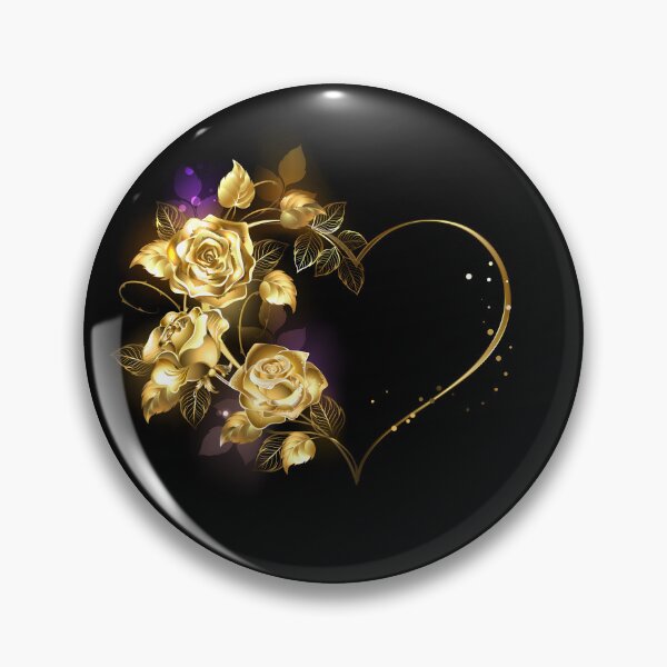 Item preview, Heart with Golden Roses designed and sold by Blackmoon9.