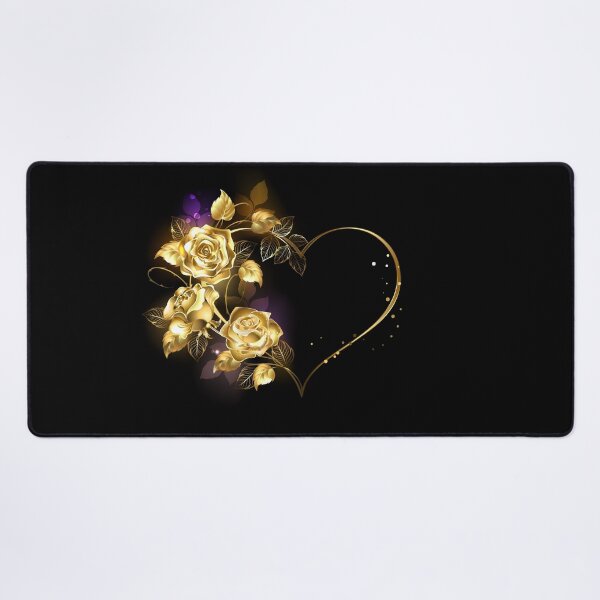 Artikelvorschau, Herz mit goldenen Rosen entworfen und verkauft von Blackmoon9.