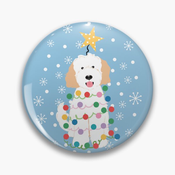 Item preview, White Cream Goldendoodle Christmas Tree designed and sold by Lulupainting.