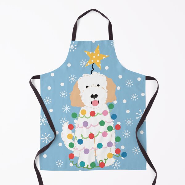 Item preview, White Cream Goldendoodle Christmas Tree designed and sold by Lulupainting.