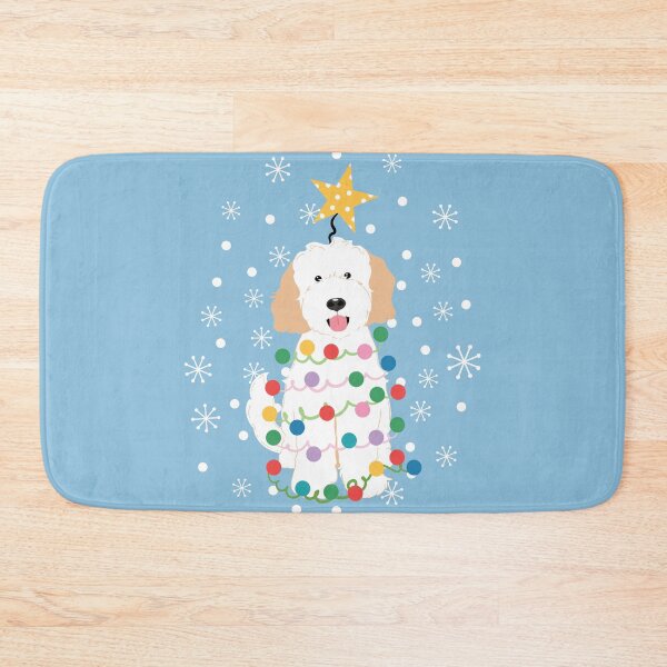 Item preview, White Cream Goldendoodle Christmas Tree designed and sold by Lulupainting.