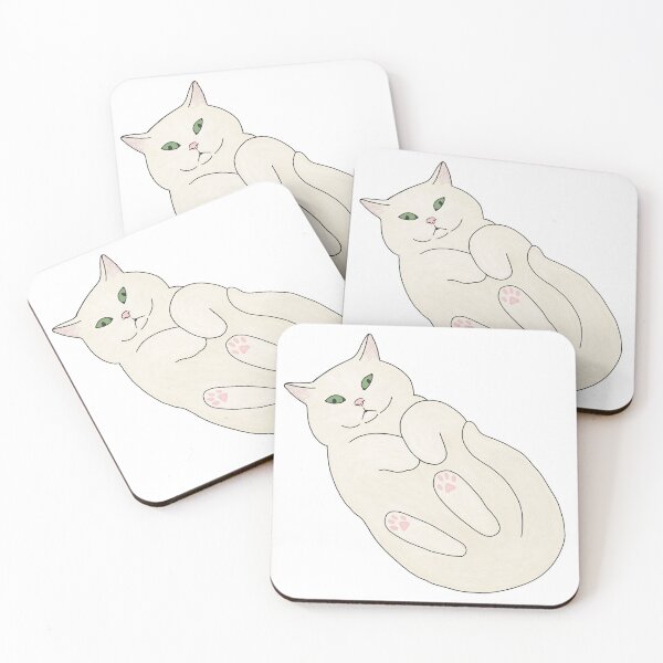 Item preview, White Cat Loaf From Below designed and sold by BluebellPainter.