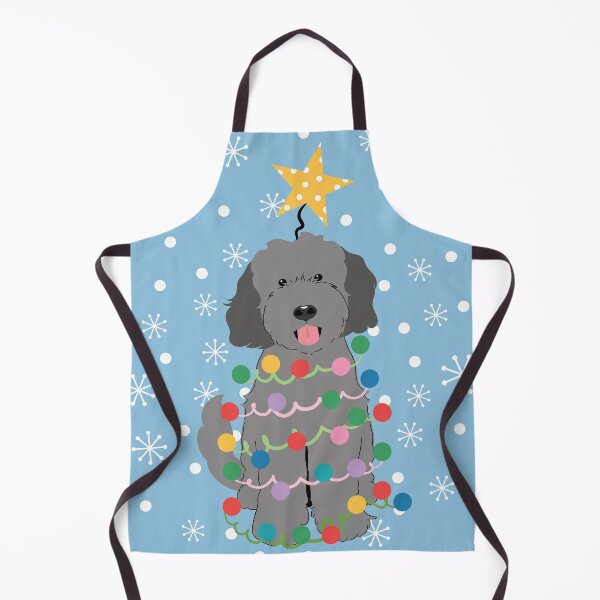 Item preview, Gray Goldendoodle Christmas Tree designed and sold by Lulupainting.