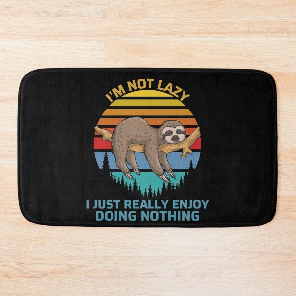 Item preview, I'm Not Lazy I Just Really Enjoy Doing Nothing Retro Sloth designed and sold by RockBeeDesigns.